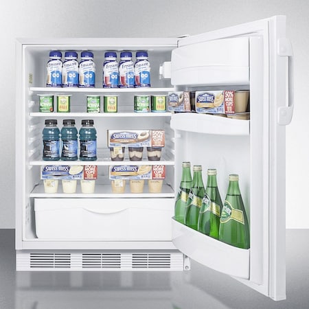Summit-ADA Comp All-Refrigerator, Lock, Auto Defrost, Counter Height For Freestanding
